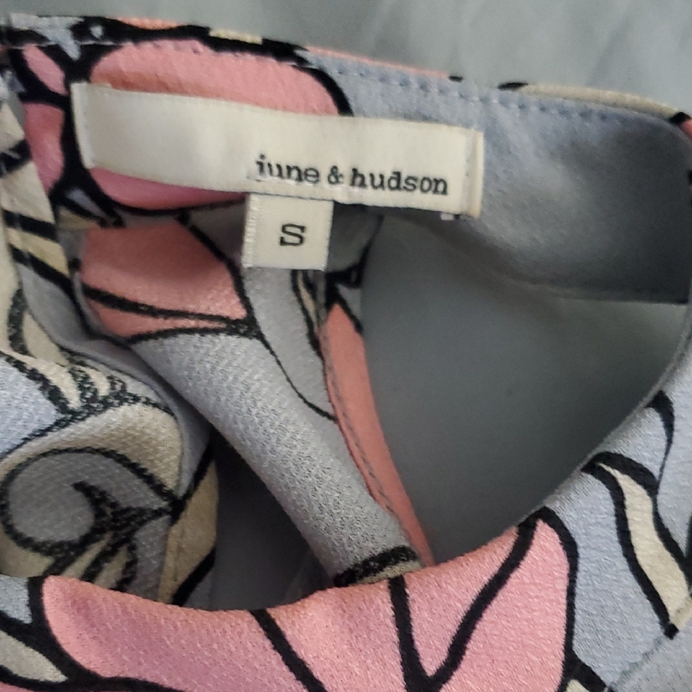 June & Hudson Pink and Black Floral Halter Top - Picture 6 of 6
